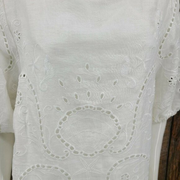 New Spell & The Gypsy Collective Lala Linen Shift Dress Womens Small White Tunic - Picture 9 of 12